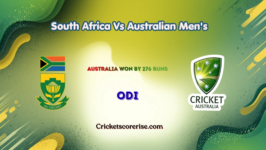 south africa national cricket team vs australian men’s cricket team match scorecard